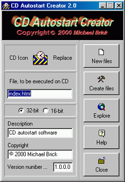 CD Autostart Creator Screenshot